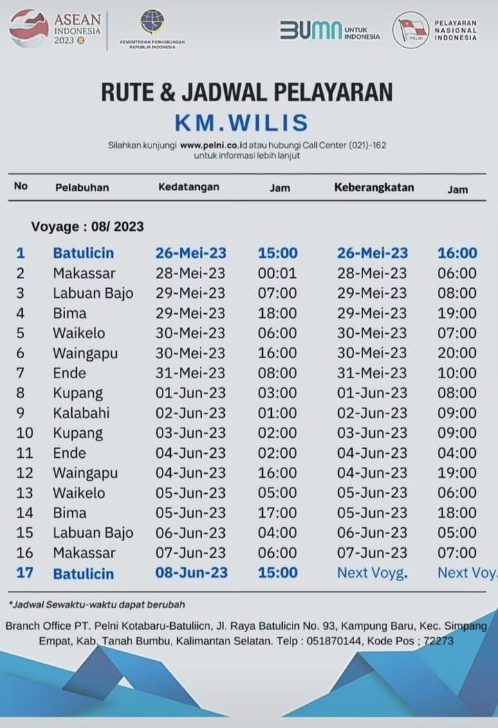 Jadwal Kapal Pelni KM Wilis Agustus 2023 Dan Harga Tiketnya KATA OMED