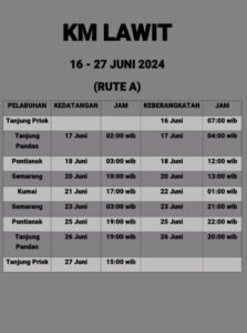 Jadwal Kapal Pelni Km Lawit Juni Juli Harga Tiketnya Kata Omed