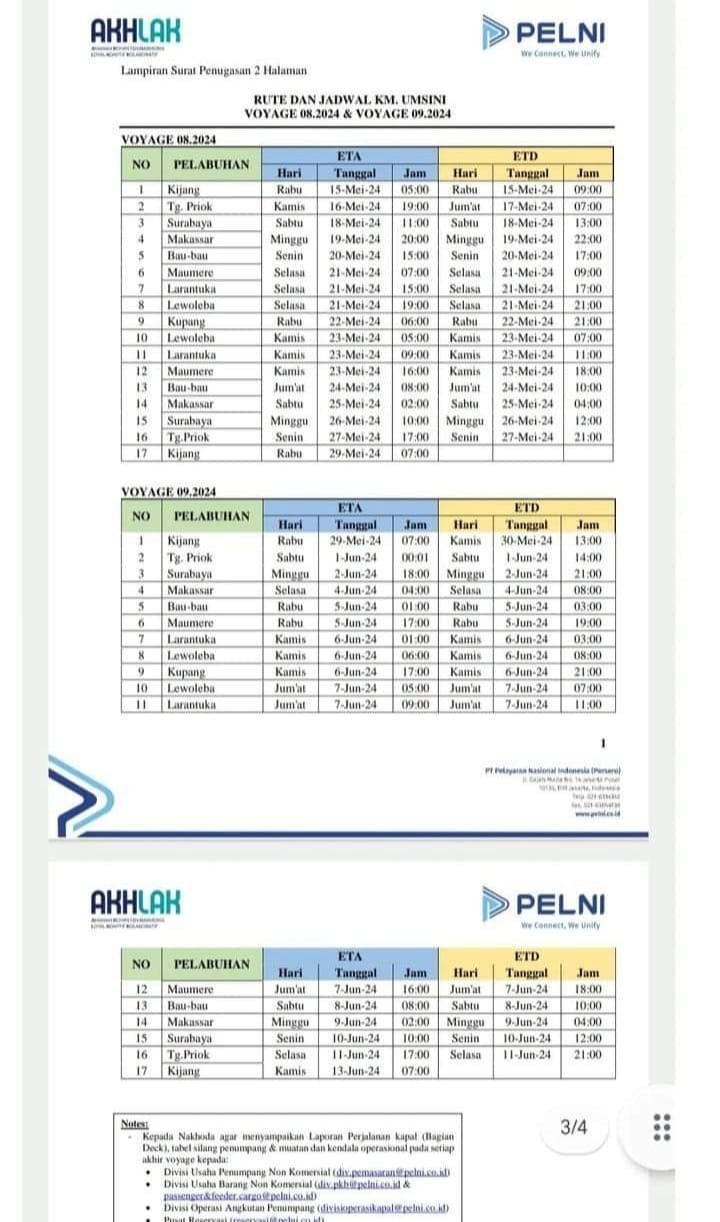 Jadwal Kapal Pelni KM Umsini Bulan Ini 2024 Harga Tiketnya KATA OMED