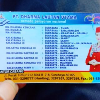 Rute lengkap Kapal Dharma Lautan Utama