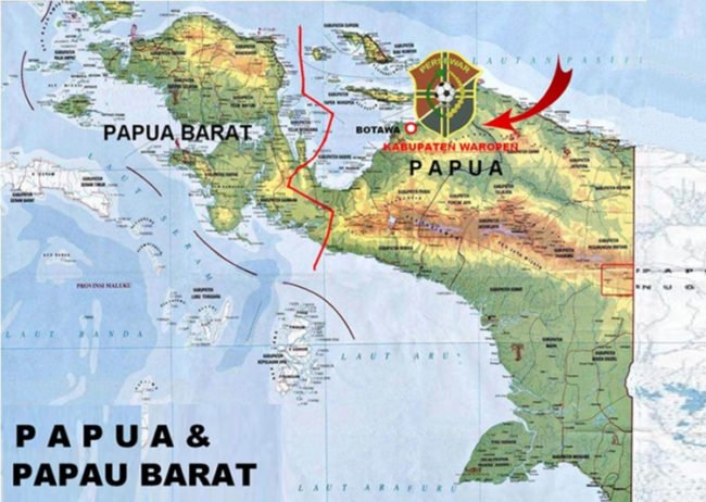 Peta Kota Botawa Kabupaten Waropen