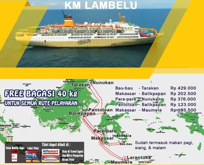 Jadwal Kapal Pelni KM Lambelu Bulan Februari 2021 Dan