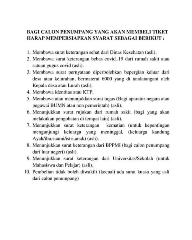 syarat penumpang kapal pelni bebas covid