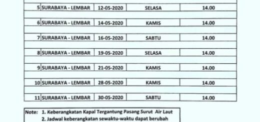 Jadwal kapal legundi dari surabaya ke lembar lombok