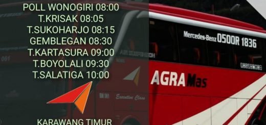 Jadwal Bus Agramas Dari Wonogiri ke Jakarta dan Tangerang