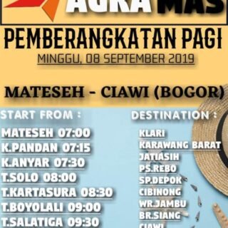 Jadwal Bus Agramas dari Mateseh Karanganyar ke Ciawi Bogor