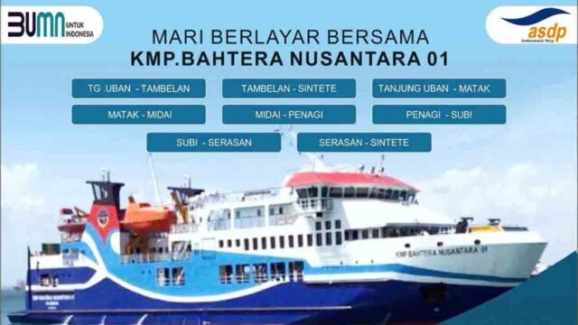 Rute KMP Bahtera Nusantara 01