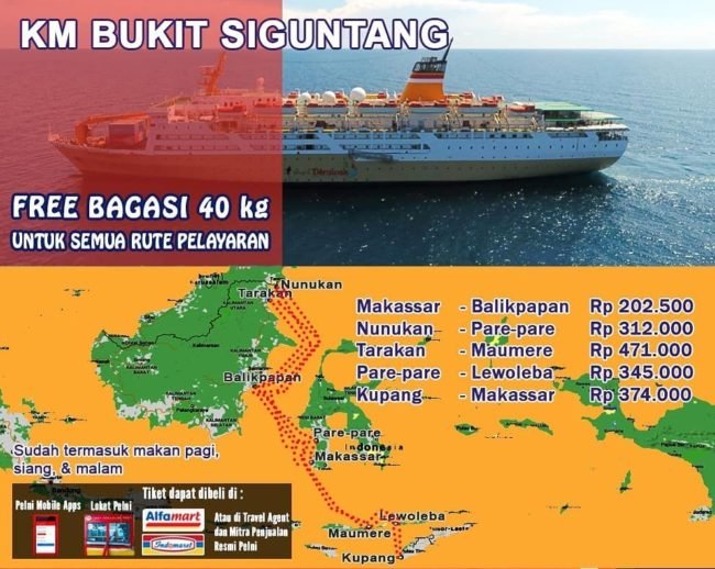 Jadwal Kapal Pelni KM Bukit Siguntang Mei Harga Tiketnya KATA OMED