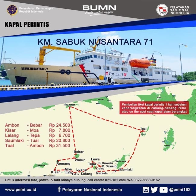 Jadwal Kapal Sabuk Nusantara 71 Dari Ambon Hingga ke Tual - KATA OMED