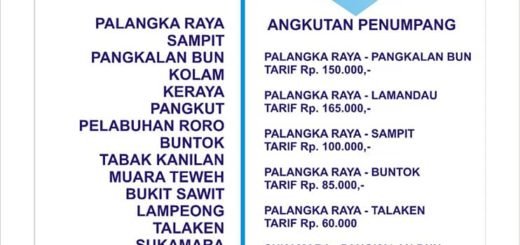 harga tiket bus damri di kalimantan tengah