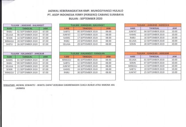 Jadwal Kapal Ferry Munggiyango Dari Jangkar Situbondo Ke Kangean Dan Kalianget Kata Omed