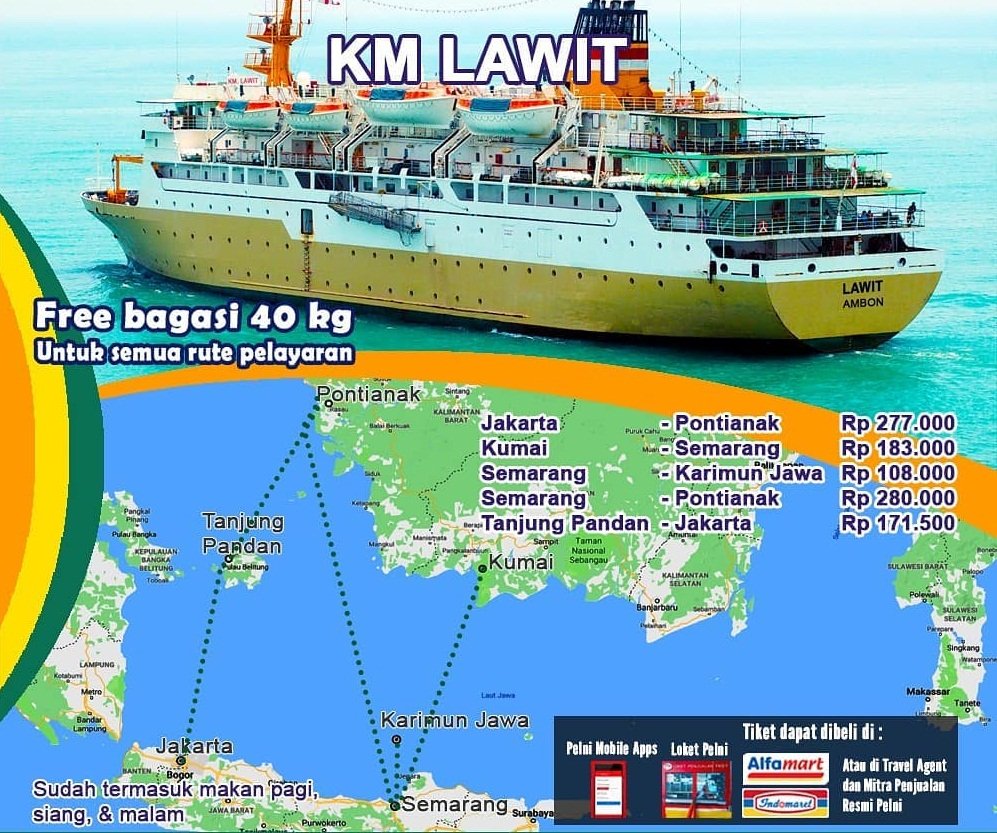 rute kapal pelni lawit