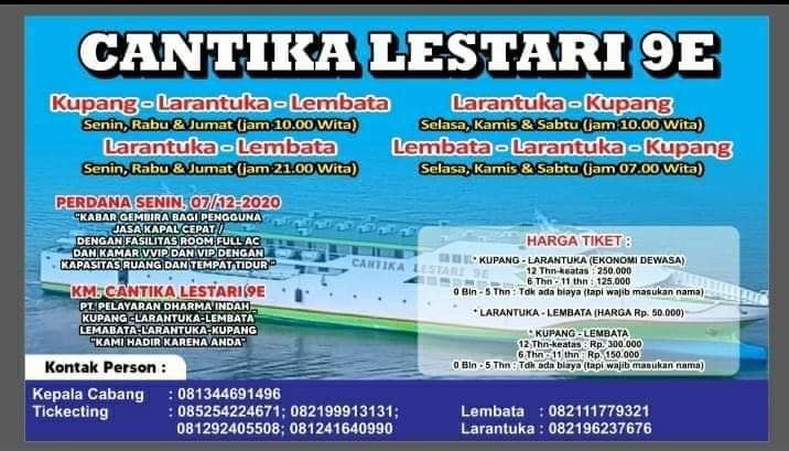 Jadwal Kapal Cantika Lestari 9e Dari Kupang Ke Lewoleba Lembata Dan Harga Tiketnya Kata Omed