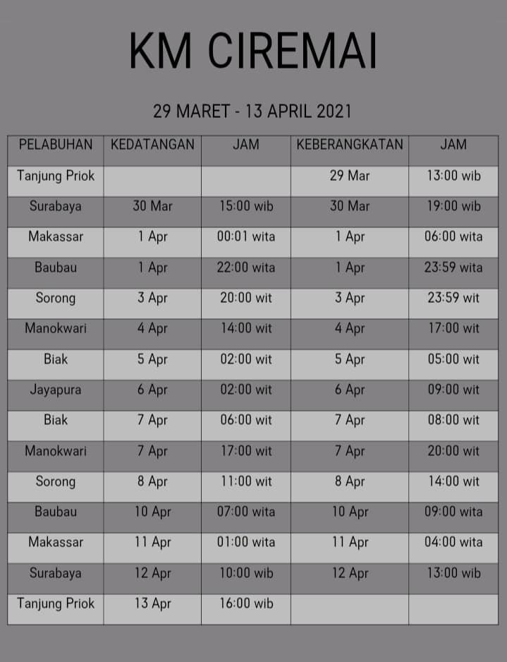 jadwal kapal ngapulu bulan april