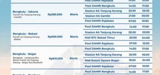 Jadwal Bus Damri Bengkulu