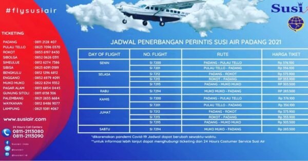 Jadwal Penerbangan Perintis Pesawat Susi Air Dari Padang