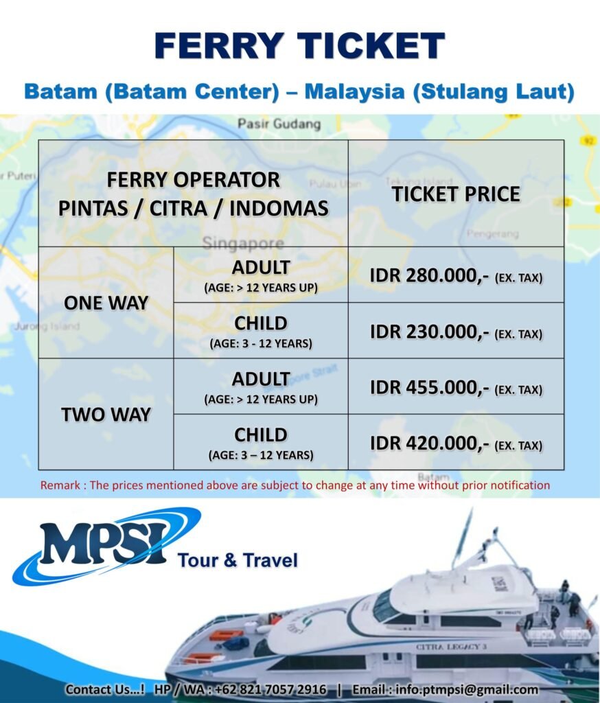 Jadwal Kapal Ferry Dari Batam Center Ke Stulang Laut Johor Malaysia