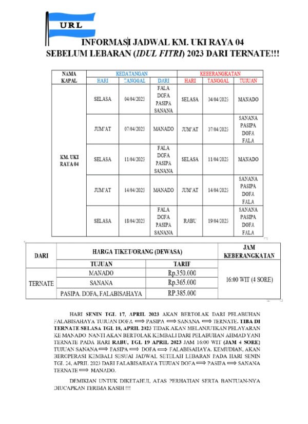 jadwal km uki raya 04