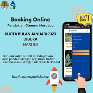 tata cara daftar online pendakian gunung merbabu