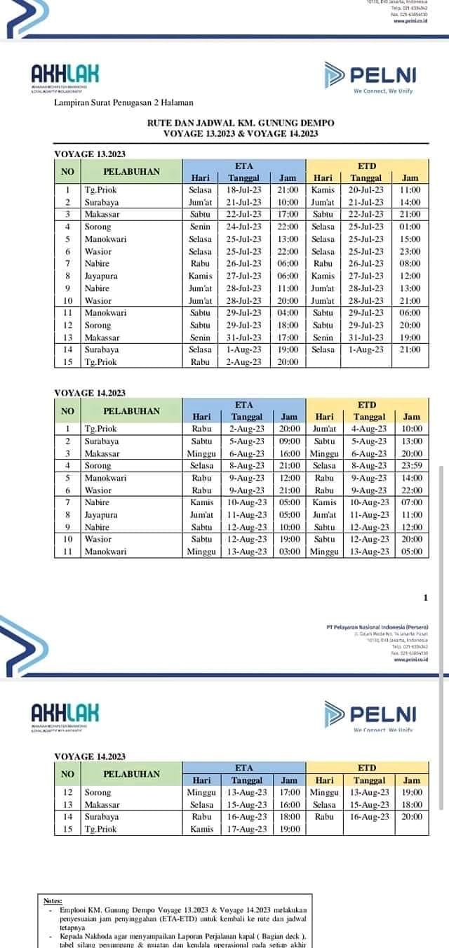 Jadwal Kapal Pelni Gunung Dempo Bulan September 2023 & Harga Tiketnya ...