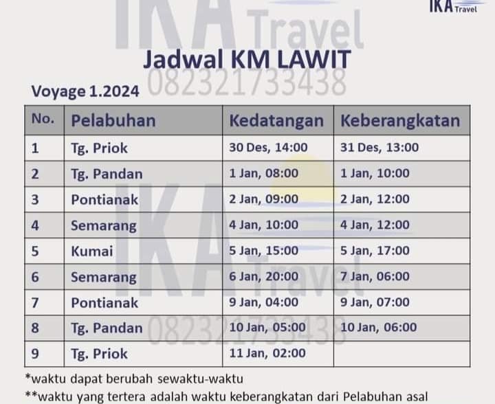 Jadwal Kapal Pelni Km Lawit Januari 2024 And Harga Tiketnya Kata Omed