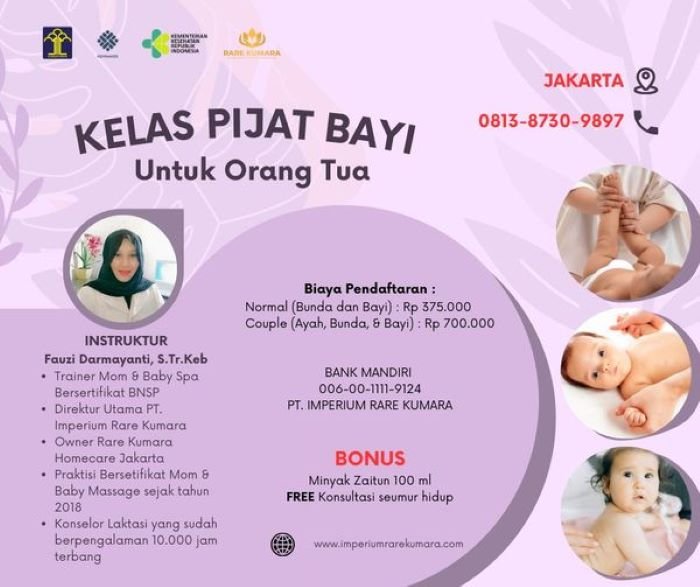 Rare Kumara Mom and Baby Spa Homecare Jakarta - Photo by Facebook