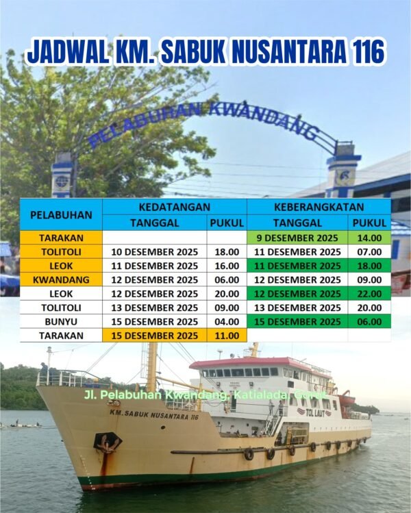 jadwal kapal Sabuk Nusantara 116