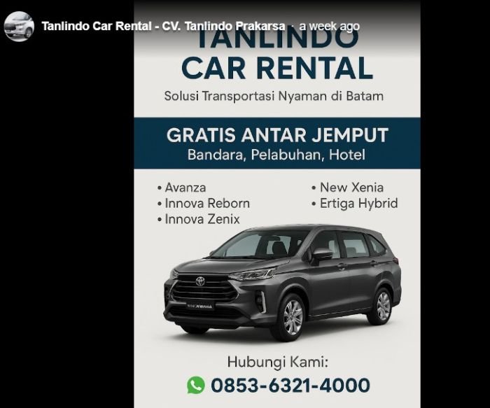 CV. Tanlindo Prakarsa Rental Mobil di Batam - Photo by Google