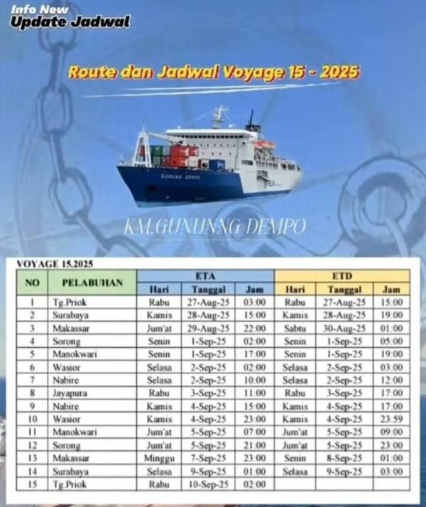 jadwal kapal gunung dempo bulan september