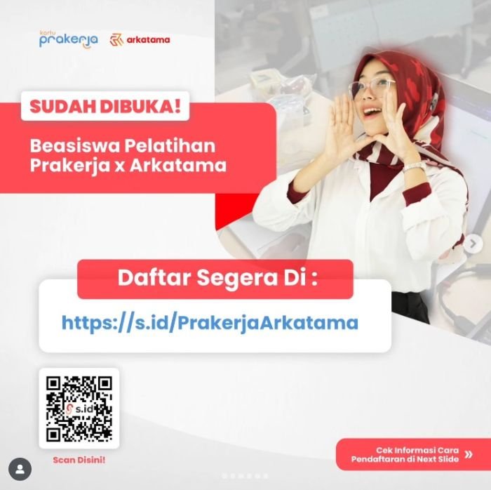 Beasiswa Magang dan Pelatihan Kartu Prakerja - Photo by Instagram