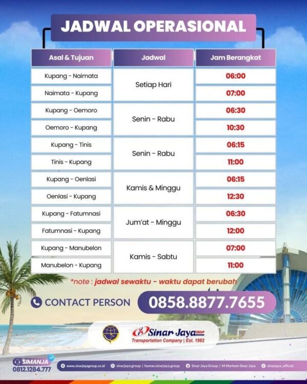 jadwal bus perintis dari kota Kupang