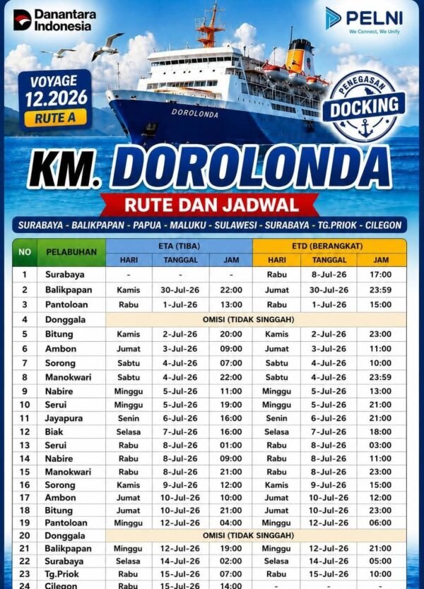 jadwal kapal pelni dorolonda bulan juli