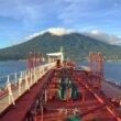 Gunung Klabat dari pelabuhan Bitung